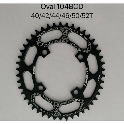 104 BCD Oval Chainring 40/42/44/46/48/50T Narrow Wide Bicycle Crankset 52 Teeth Mtb Dish Single Tray Bike Star Crown