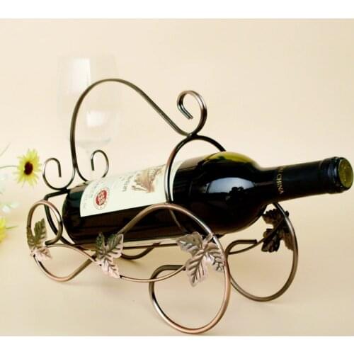 1PC Newest original design Iron wine rack shelf vintage wine holder car metal crafts ornaments hot selling J2056