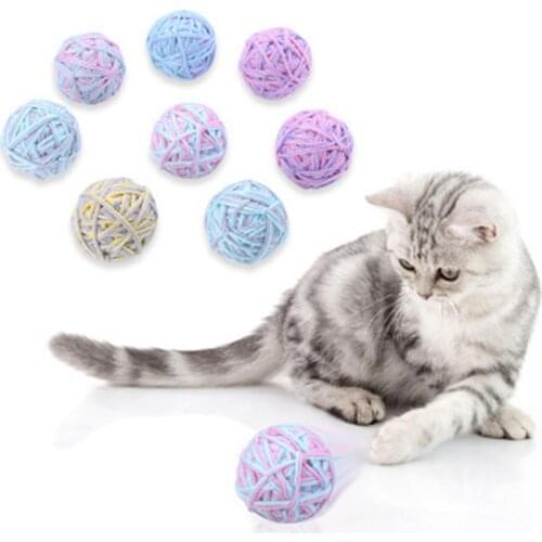 1Pcs Wool Grinding Claw Chase Ball Funny Interactive Cat Pet Toys Cat Ball Toy Play Chewing Rattle Random Color Cute Cats Toy
