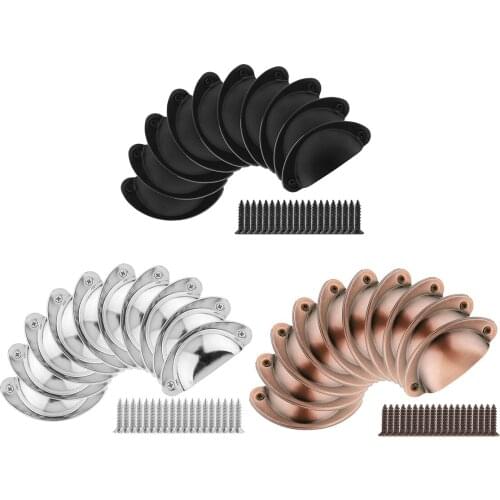 10Pcs 82mm Drawer Pulls Vintage Iron Cabinet Handles Home Furniture Dresser Knob Puller with Screws Bin Style Box Drawer Pullers