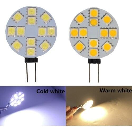 10PCS G4 LED Round Range Hood Bulb 12v SMD5050 6/9/12/24 Leds SMD LED Boat Light White / Warm White Bulb Lamp Spot light