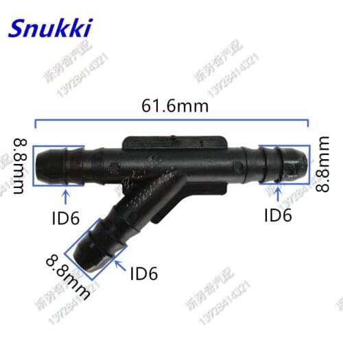 6mm ID6 universal Tee connector general Fuel line quick connector male connector connect pipe for car 5PCS a lot
