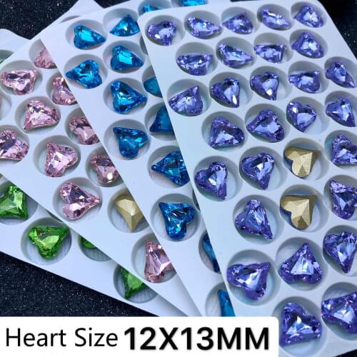 5pcs/lot Peach heart glass K9 heart-shaped nail jewelry accessories gems rhinestones for nails art decorations