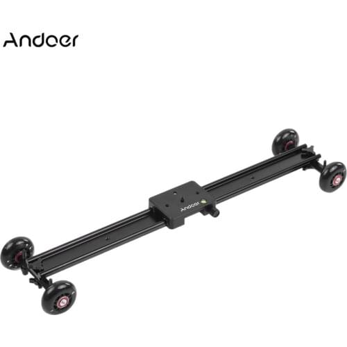 Andoer 60cm/23.6" 4 Wheels Soundless Aluminum Alloy Video Rail Track Skater Slider Dolly Table Stabilizer for Canon Nikon Sony