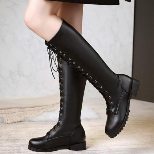 Big Size 9 10 11-17 boots women woman winter boots women women shoes botas Willow cross binding with round head