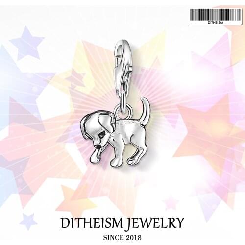 Small Dog Charms Pendant,2018 Jewelry 925 Sterling Silver Cute Gift For Women Girls Fit Bracelet Necklace Bag
