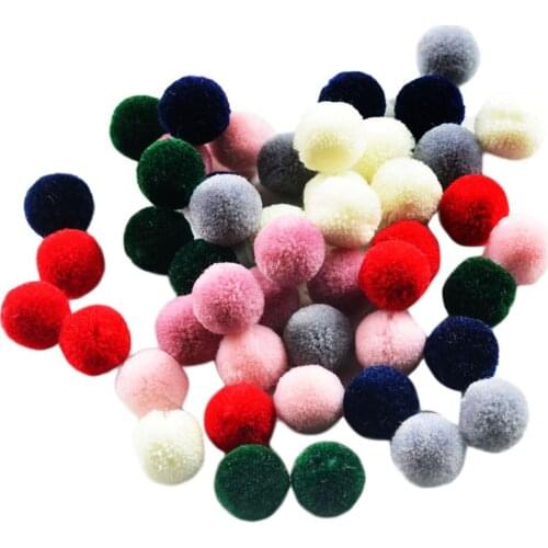 50pcs Mixed Color DIY Wool Felt Balls Pom Pom Beads Crafts Decoration 15mm
