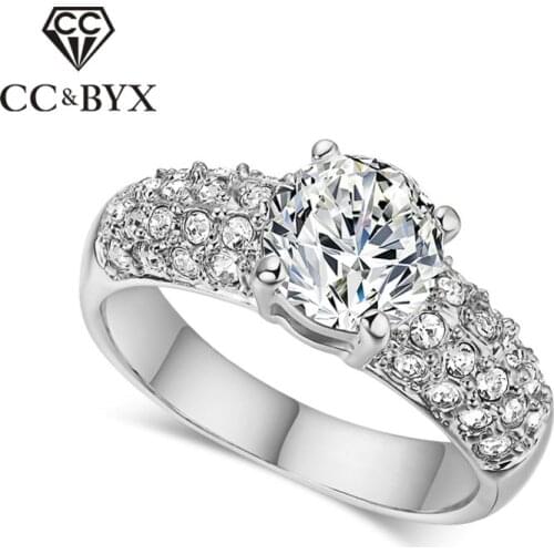 CC Rings For Women Fashion Jewelry Cincin Wanita Luxury Bridal Wedding Ring Engagement Accessories Bijoux CC1034