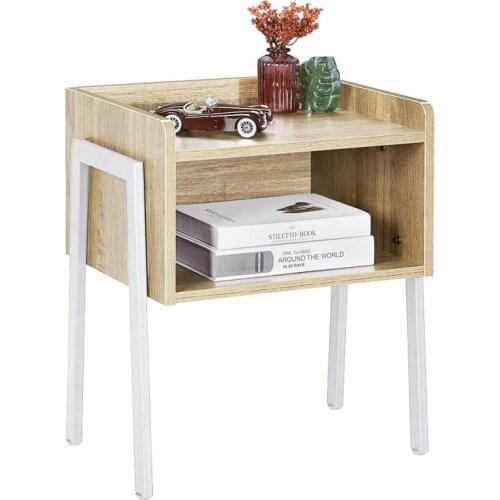 Wooden Night Stand Bedside Cabinet Bedside Table Oak Color Industrial Style 42 X 35 X 52 Cm Product Diy Combined Cabinet HWC