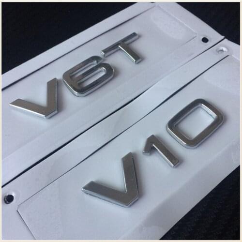 DHL 100pcs ABS Sline V6T V8T V10 V12 car side body decoration emblem sticker lettering badge for Audi sline