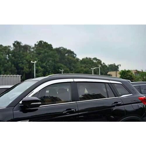 Chrome Door Visor Window Sun Rain Shield Silver Trips Eaves for Changan CS75