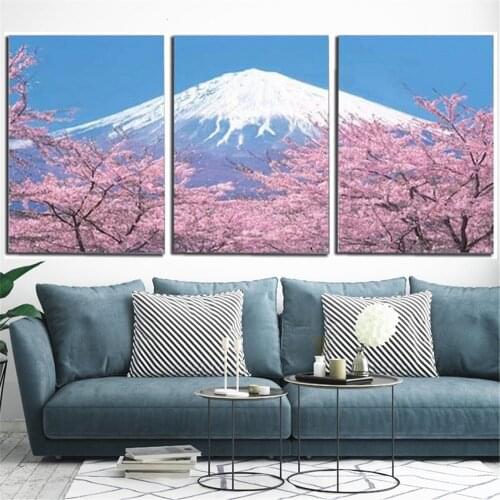 HUACAN 3pc/set 5d Diamond Painting Full Drill Square Landscape Embroidery Mosaic Cross Stitch Mount Fuji Home Decoration