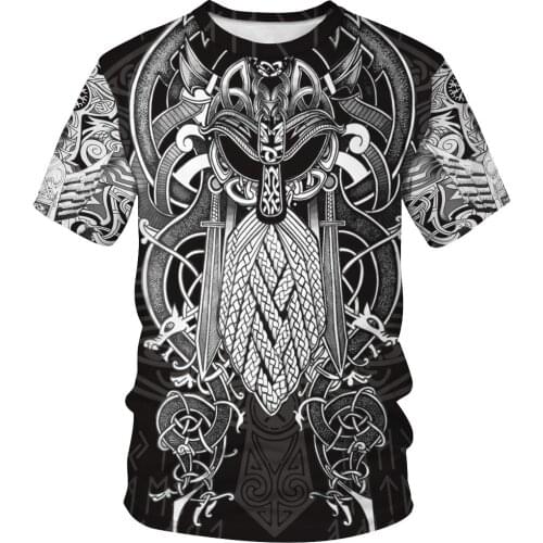 2020 Summer Hot Sale Viking Myth 3D Print Round Neck T-Shirt European And American Fashion Streetwear