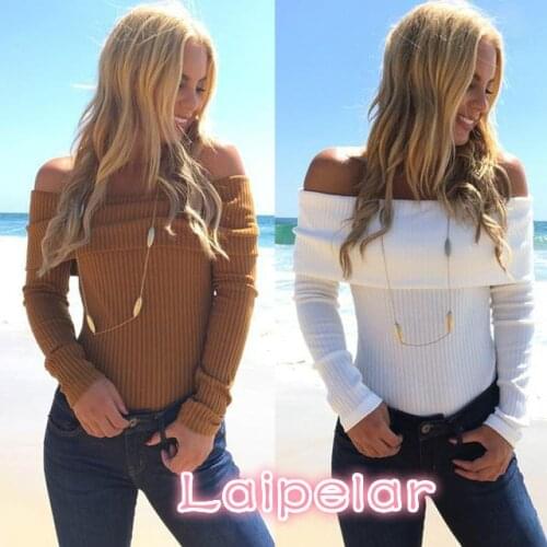 Hot sale fashion women slash neck long sleeve Clothes skinny Laipelar