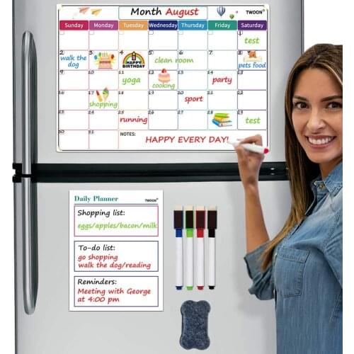 Magnetic Monthly Weekly Planner Calendar Table Dry Erase Calendar Whiteboard Schedules Fridge Sticker Message Board
