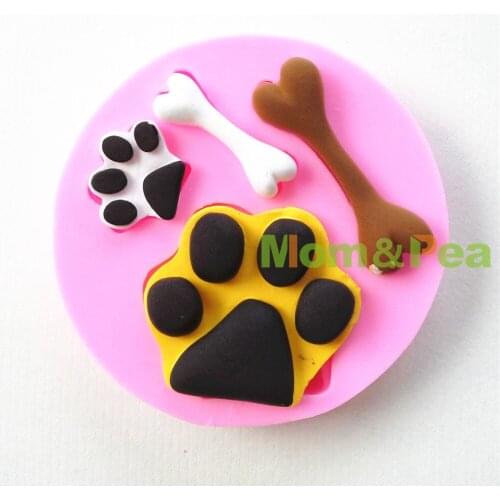 Mom&Pea 0682 Free Shipping Footprint & Bone Shaped Silicone Mold Cake Decoration Fondant Cake 3D Mold