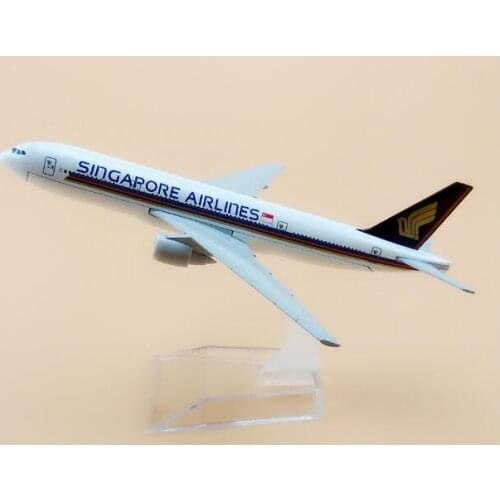Plane model Boeing 777 Singapore Airlines aircraft B777 16cm Alloy simulation airplane model for kids toys Christmas gift