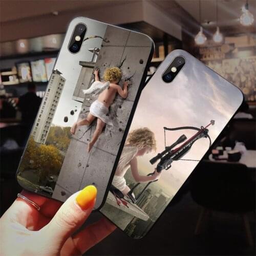 Funny little angel Cupid Soft Matte Phone Case For Iphone SE 11 Pro Max Xs 12 Mini Shell X XR 6 8 6S 7 Plus 5S TPU Mobile Cover