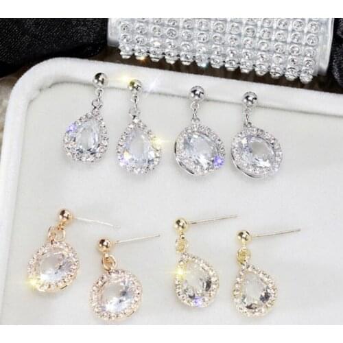 New Fashion Imitation Original Style Crystal Earrings Stylish Water Drop Earrings Earrings Jewelry For Girls Like Gifts