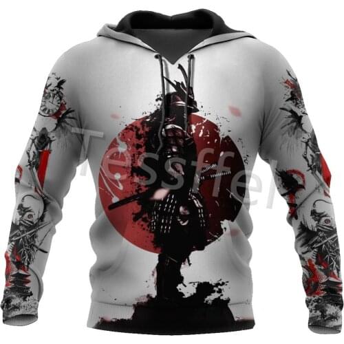 Tessffel Japan Samurai Tattoo 3D Printed New Mens Sweatshirt Harajuku Zipper Hoodie Casual Unisex Jacket Pullover Style-1