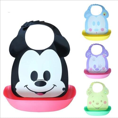 New Mickey EVA Baby Meal Bib Cartoon Waterproof Super Soft Food Meal Child Child Large Saliva Pocket