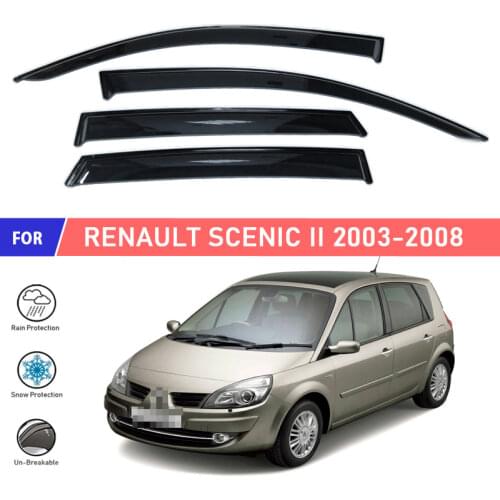 Window deflectors for Renault Scenic II 2003-2008 car window deflector wind guard vent sun rain visor cover car styling