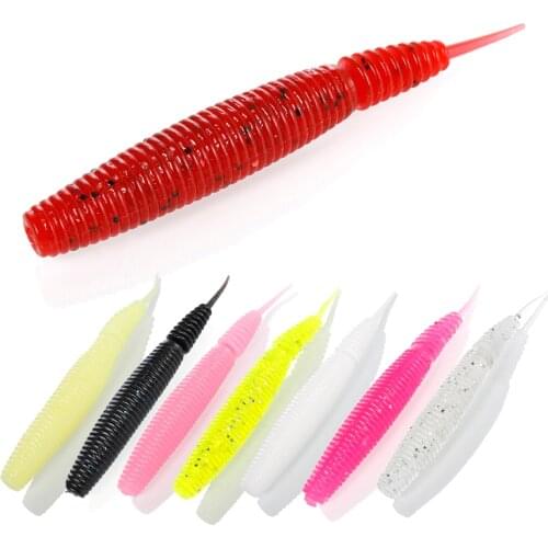 5pcs/Lot Worm Soft Fishing Lures Jig Wobblers 10cm 6.8g Shrimp Odor Additive Silicone Artificial Baits Bass Carp Pesca Tackle