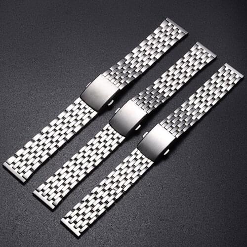 18/20/22mm Clacssic Stainless Steel Watchbands Straight End Watch Band Hollow Strap Bracelet Watch Accessories Replacement Strap