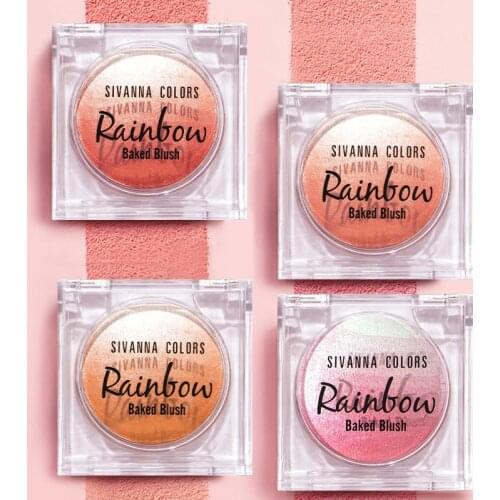 SIVANNA Blush Highlighter All-in-one Network Red With Orange Nude Makeup Natural Pearlescent Contour Concealer Monochrome shadow