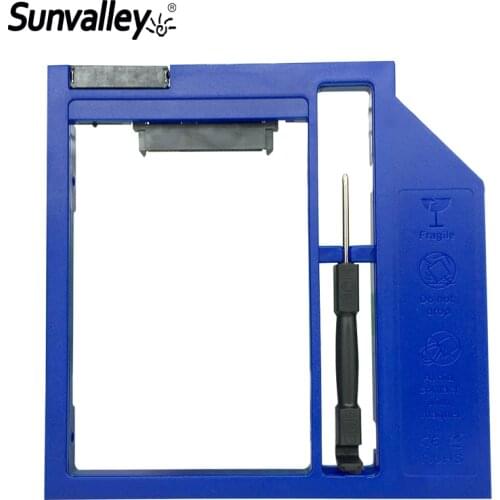 Sunvalley 9mm/9.5mm 2nd HDD Caddy SATA III to SATA III 2.5" SSD HDD Case Plastic Material For Laptop DVD/CD-ROM Optical Bay