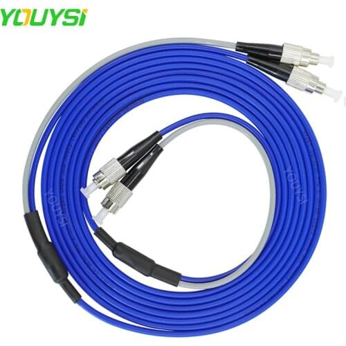 YOUYSI FC/UPC-FC/UPC Singlemode Armored Patch Cord 2 cores 3M-30M SM PVC Jacket SC LC FC fiber Optical Fiber Jumper Cable