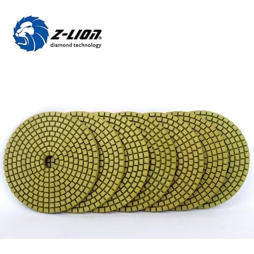 Z-LION 4 Inch Diamond Abrasives For Granite 7 Pcs/Set 100mm Wet Polishing Wheel For Granite Marble Stone Best Price