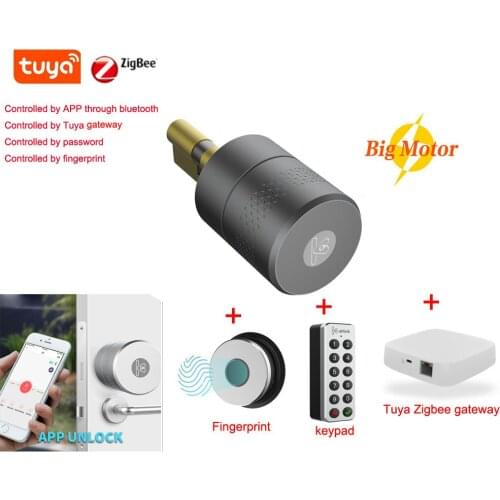 M501 Home Automation Tuya Zigbee Big Motor Door Lock Bluetooth EU Version Door Key Cylinder Safe Lock Entry System