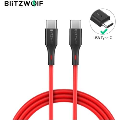 BlitzWolf 3A USB2.0 Type-C to Type-C PD Charger Charging USB C Data Cable For iPad Pro /Macbook for Huawei for Xiaomi Smartphone