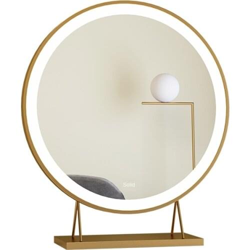 Nordic Desktop LED Smart Makeup Mirror Can Be Wall-mounted Bedroom Net Red Fill Light Mirror Free Adjustment Of Brightness HD