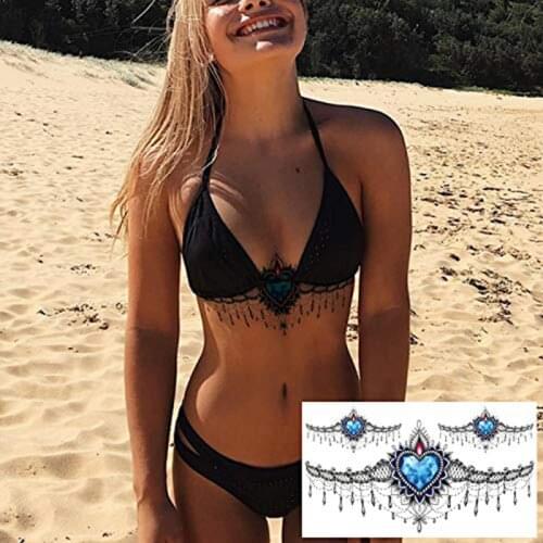 1Pcs Sexy Chest Lower Back Tattoos for Women,Flower Temporary Tattoos Paper,Waterproof Tattoo Stickers