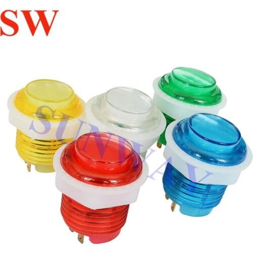 10pcs 12V LED Illuminated Push Button for arcade DIY Kits Baolian color lighted round push button switch Built-in LED Lamp