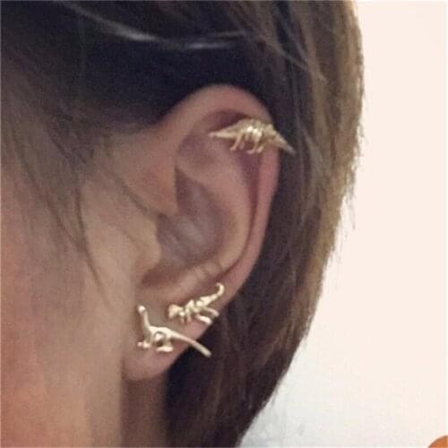 10pcs Hot Sale Personality Animal Dinosaur Metal Earring Jewelry Three Pairs Of Dinosaurs Earrings For Women