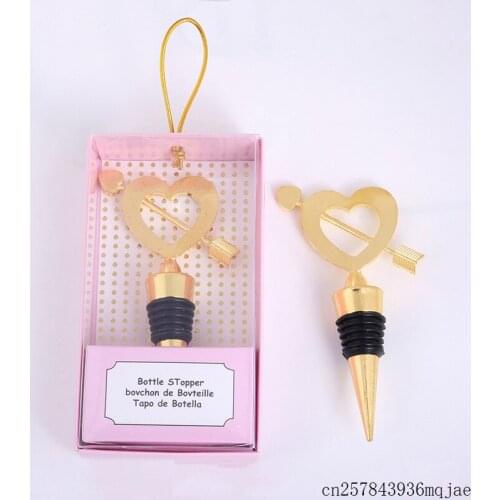 100pcs Arrow Through Heart Wine Bottle Stopper Love Wine Stoppers Party Favors Wedding Gift Giveaways for Guests