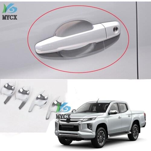 2019 2020 For Mitsubishi L200 Triton Accessories Chrome Door Handle Inserts Bowls For -Mitsubishi L200 Triton Car styling
