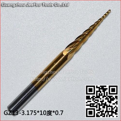 3.175*10 HRC55 Tapered Ball Nose End Mill Tungsten Solid Carbide Coated Taper Cone Cnc Milling Cutter D3.175mm Engraving Bit