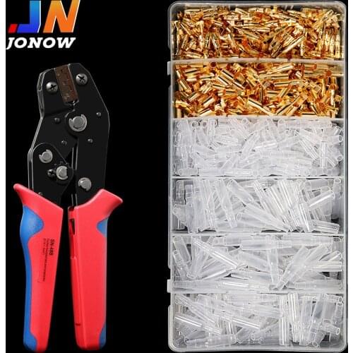 400/600PCS Bullet Terminals Connector Insulation Electrical Wire Connectors Gold Brass Female And Male Crimp Terminals SN48B Kit