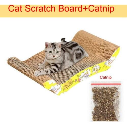 44*22cm Pet Cat Scratching Corrugated Board Grinding Claw Plate+Catnip Paper Pad Climbing Frame Scraper Mat