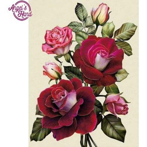 5D diy Diamond Painting cross stitch flowers Resin round Rhinestones art Diamond embroidery red rose icons handmade Home Decor