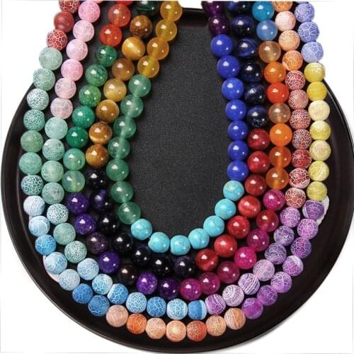 7 Chakra Natural Stone Agates Turquoises Tiger Eye Dragon Veins Beads For Jewelry Making DIY Bracelet Necklace Earrings 6 8 10MM