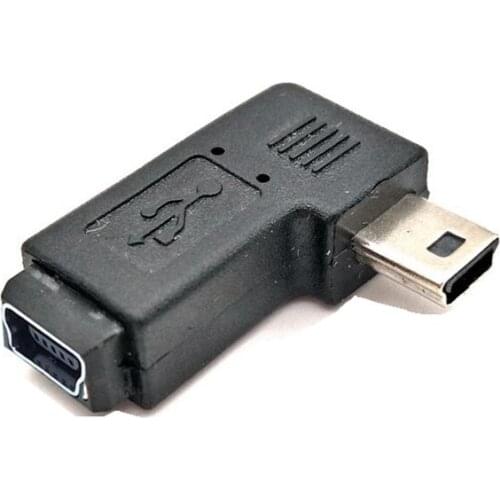 90 Degree Mini USB 5pin Male to Female Data Sync Adapter Plug Mini USB Connector