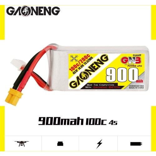 GAONENG GNB Rechargeable 900mAh 4S 14.8V 100C/200C Lipo Battery XT30 Plug for FPV Racing Drone RC Quadcopter Helicopter Parts