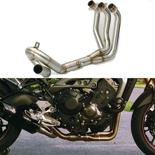 Motorcycle Exhaust Link Pipe Accessories Escape Full Connect System For Yamaha MT09 FZ09 2014 - 16 2017 2018 MT 09 FZ 09 Slip-on