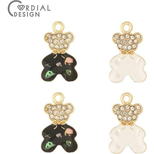 Cordial Design 50Pcs 12*20MM Jewelry Accessories/DIY/Rhinestone Pendants/Animal Shape/Shell Effect/Jewelry Findings & Components
