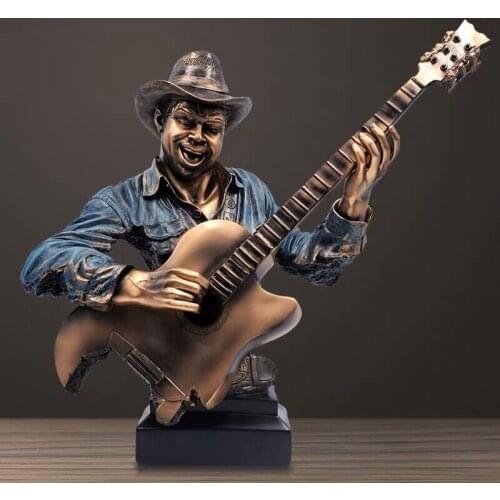 American Retro Resin Crafts Cast Copper Music Figure Statue Band Sculpture Decorations Home Living Room KTV Bar Furnishing Groot
